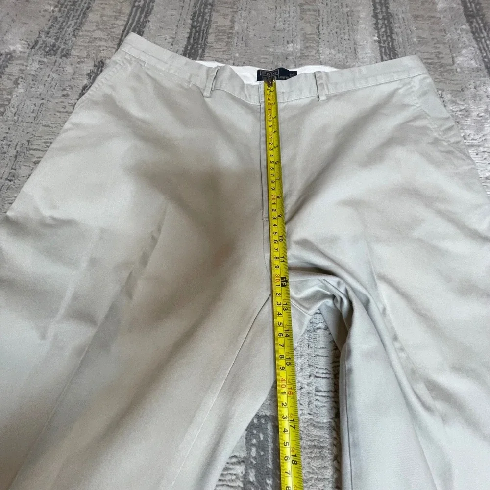 Polo Ralph Lauren Mens Khaki Chino Pants 38x30 Tan‎ Cotton Straight Flat Front